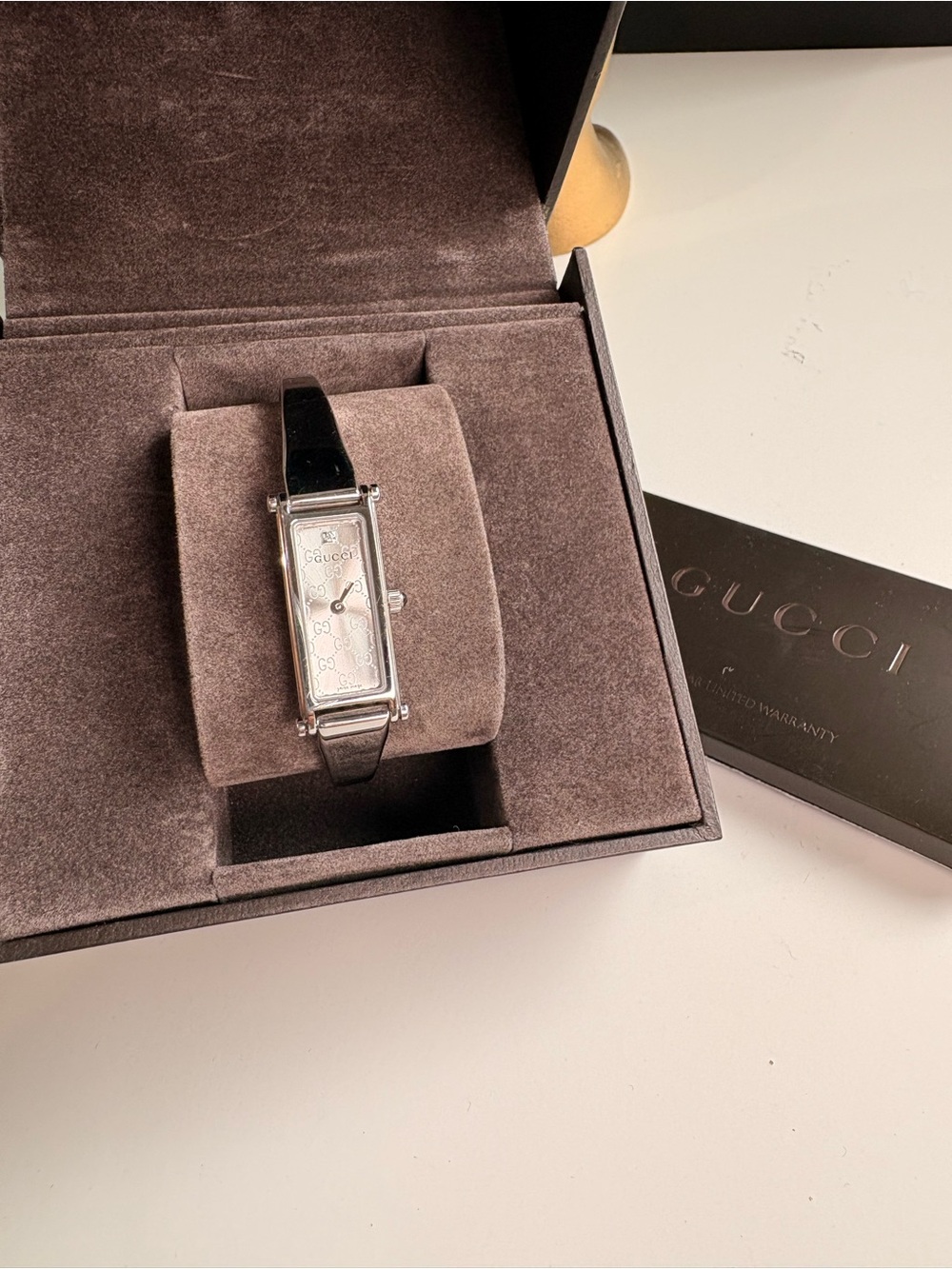 Gucci Watch Stainless Rectangular Dial Watch